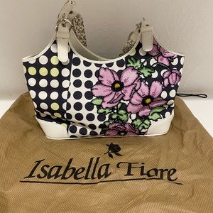 Isabella Fiore Beaded Purple Flowers Hand Bag